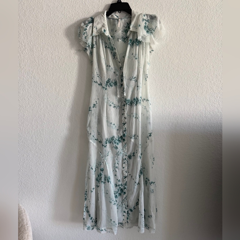 New Free People Cannaday Maxi Dress in the mint combo color